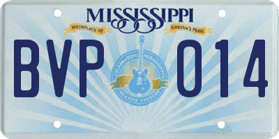MS license plate BVP014