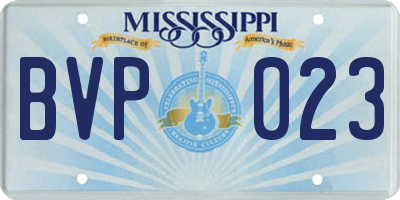 MS license plate BVP023