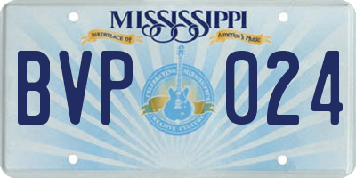 MS license plate BVP024