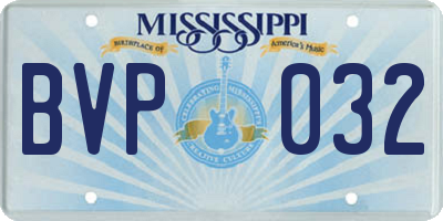 MS license plate BVP032