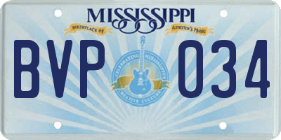MS license plate BVP034
