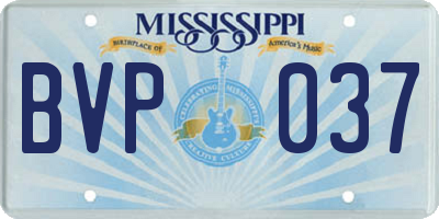 MS license plate BVP037