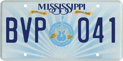 MS license plate BVP041