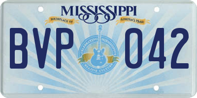 MS license plate BVP042