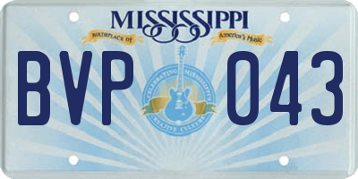 MS license plate BVP043