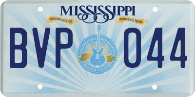 MS license plate BVP044