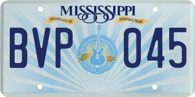 MS license plate BVP045