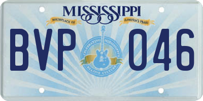 MS license plate BVP046