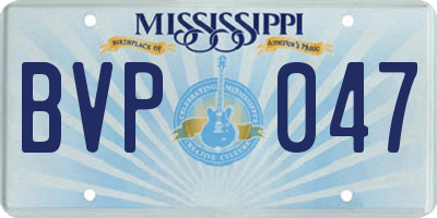 MS license plate BVP047