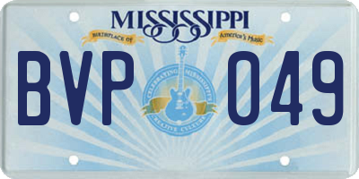 MS license plate BVP049