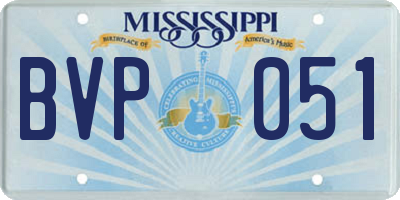 MS license plate BVP051