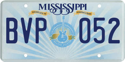 MS license plate BVP052