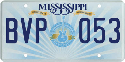 MS license plate BVP053