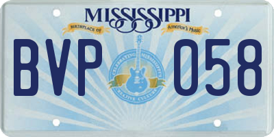 MS license plate BVP058