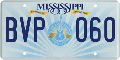 MS license plate BVP060