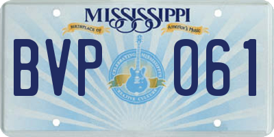 MS license plate BVP061