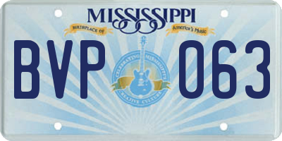 MS license plate BVP063
