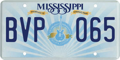 MS license plate BVP065