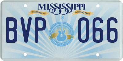 MS license plate BVP066