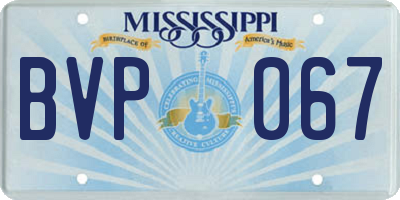 MS license plate BVP067