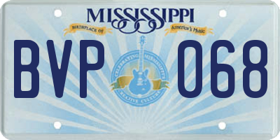 MS license plate BVP068