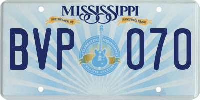MS license plate BVP070