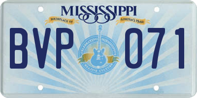 MS license plate BVP071