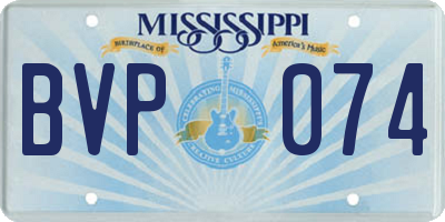 MS license plate BVP074