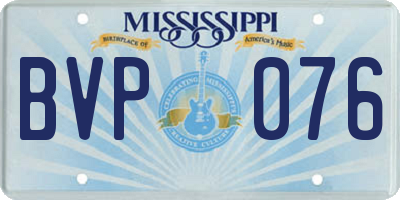 MS license plate BVP076