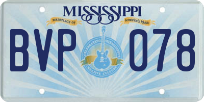 MS license plate BVP078
