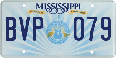 MS license plate BVP079