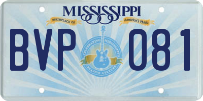 MS license plate BVP081