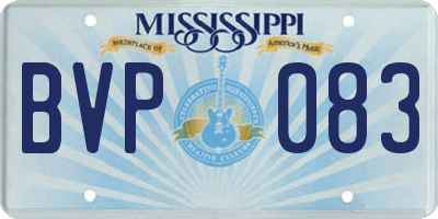 MS license plate BVP083