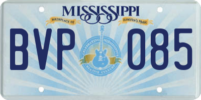 MS license plate BVP085