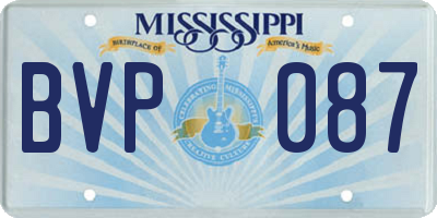 MS license plate BVP087