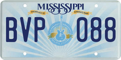 MS license plate BVP088