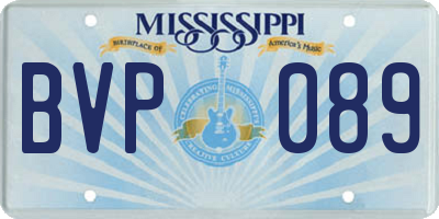 MS license plate BVP089