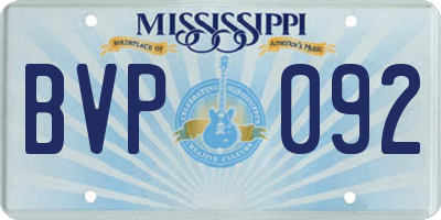 MS license plate BVP092