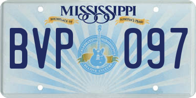 MS license plate BVP097