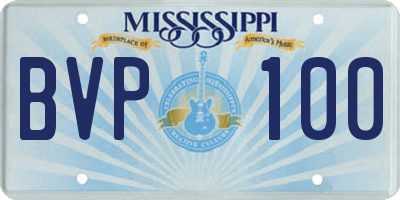 MS license plate BVP100