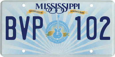 MS license plate BVP102