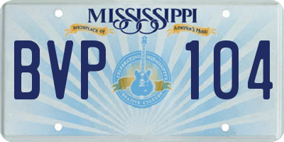 MS license plate BVP104