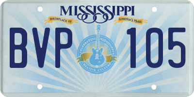 MS license plate BVP105