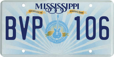 MS license plate BVP106