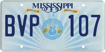 MS license plate BVP107