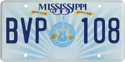 MS license plate BVP108