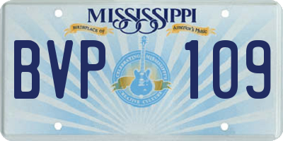 MS license plate BVP109