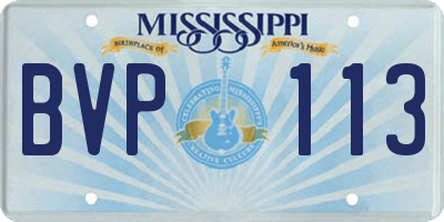 MS license plate BVP113