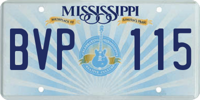 MS license plate BVP115