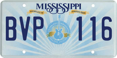 MS license plate BVP116